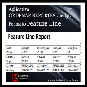 709 ORDENAR REPORTE DE CIVIL3D METODO FEATURE LINE