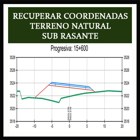 2227 RECUPERAR COORDENADAS TERRENO NATURAL, SUB RASANTE